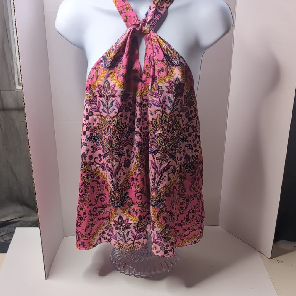 Rachel Zoe Pink Paisley Halter Top